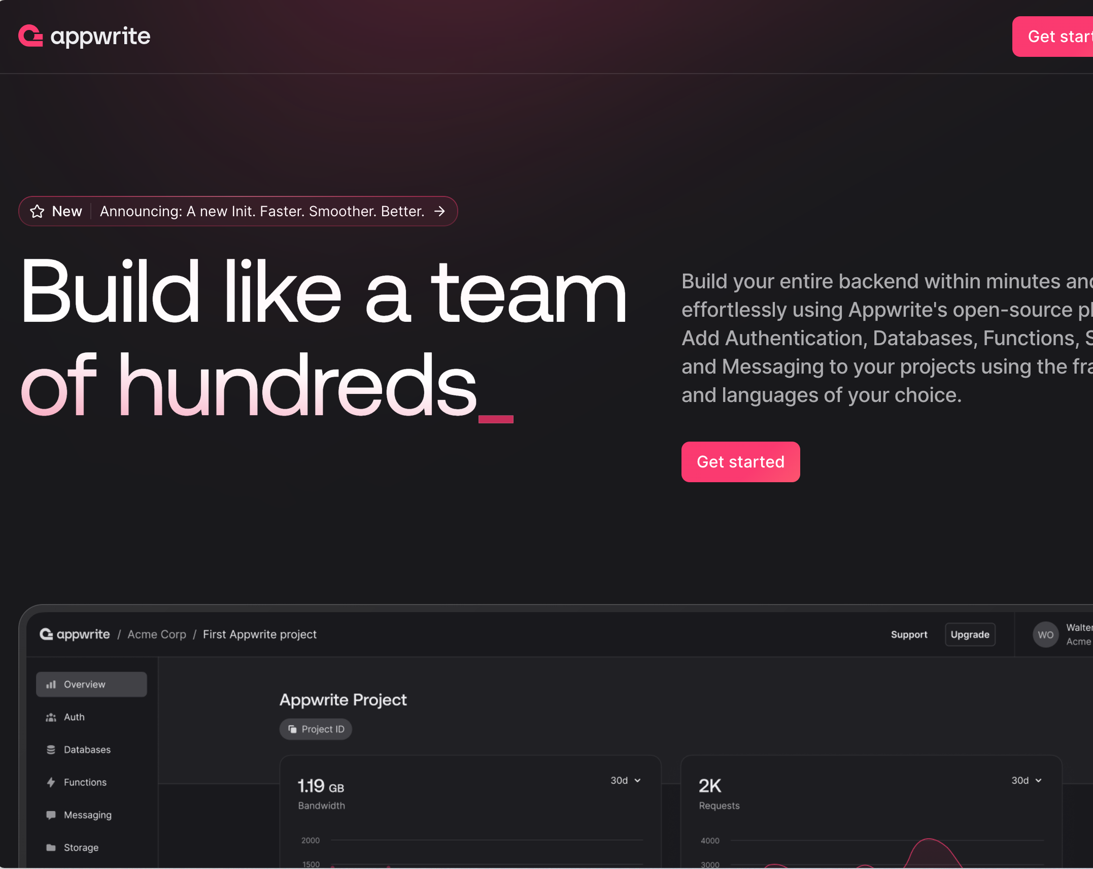 Appwrite screenshot