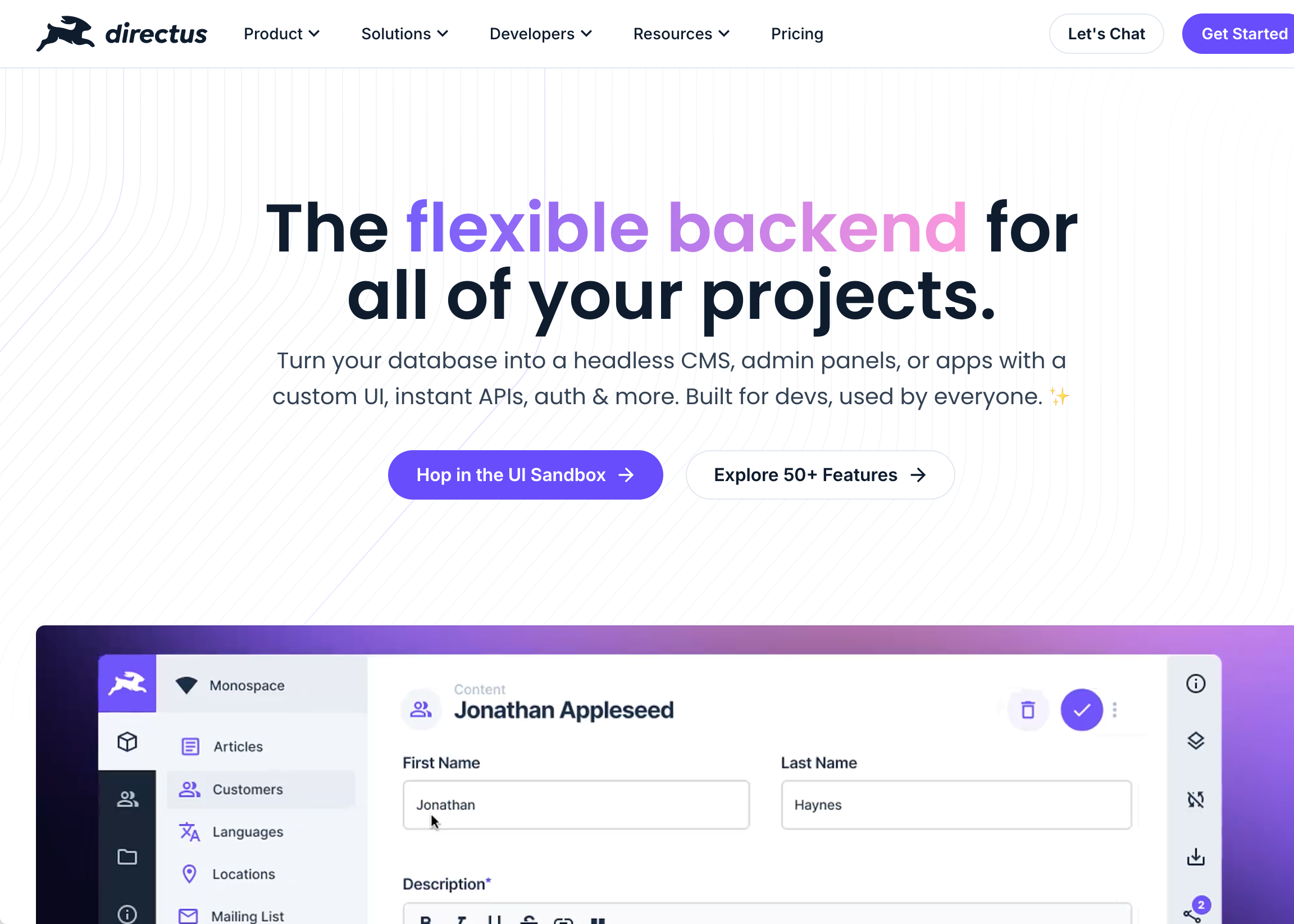 Directus Dashboard