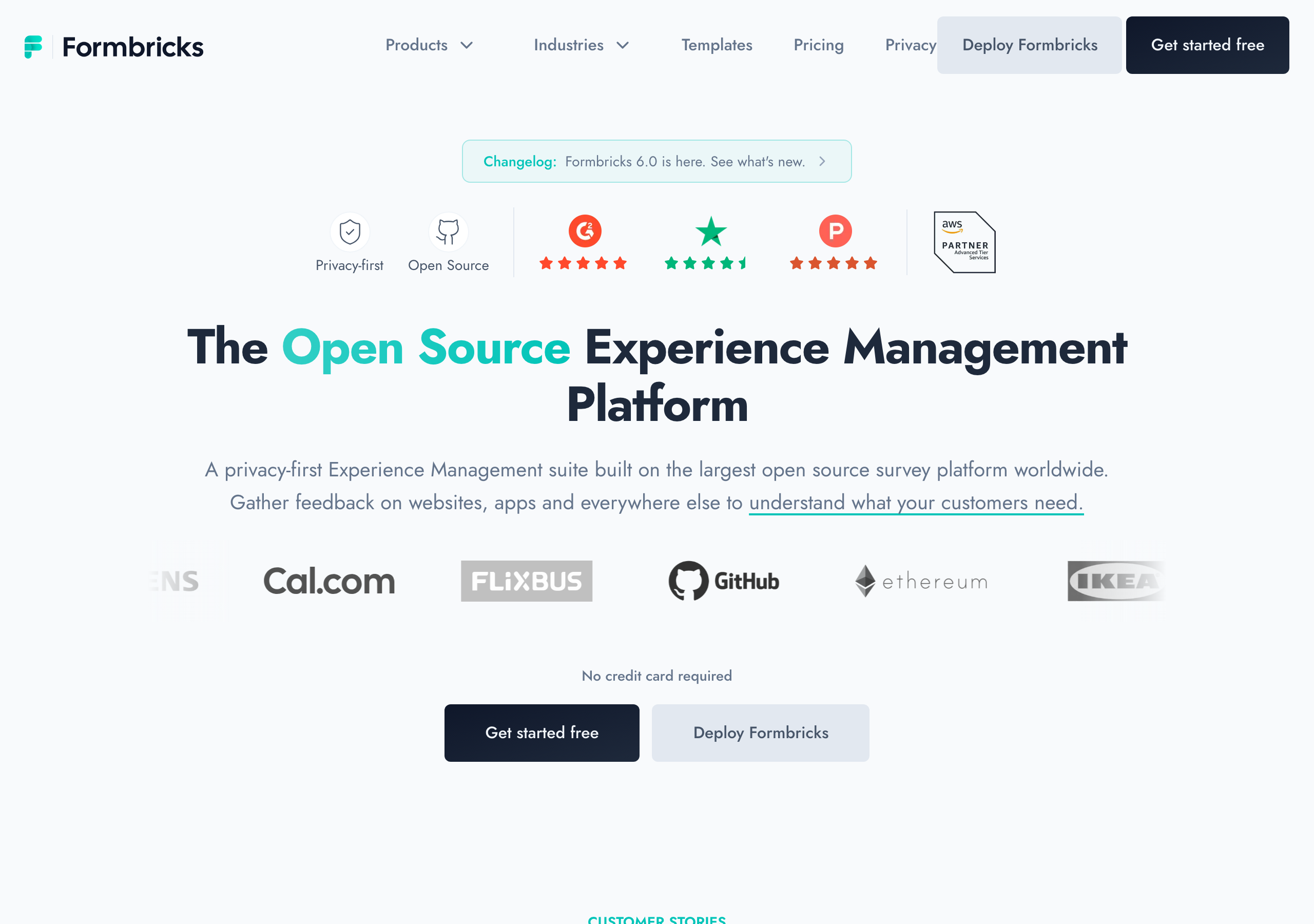 Formbricks website