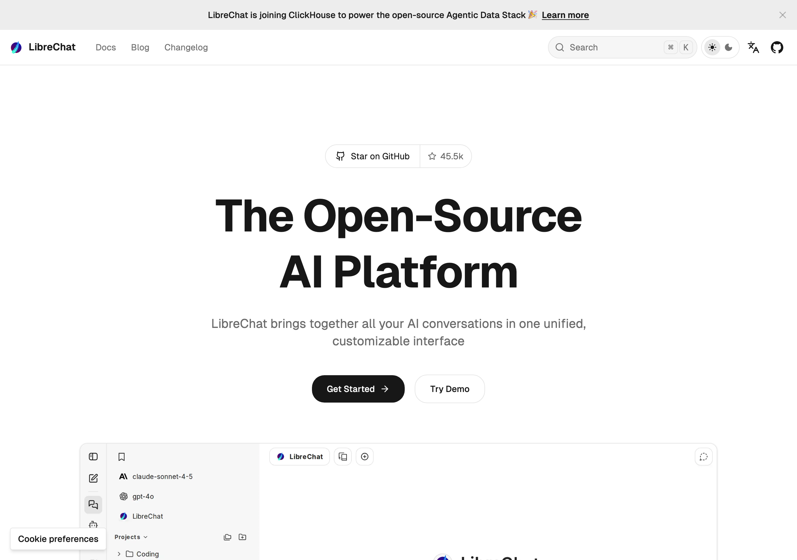 LibreChat website
