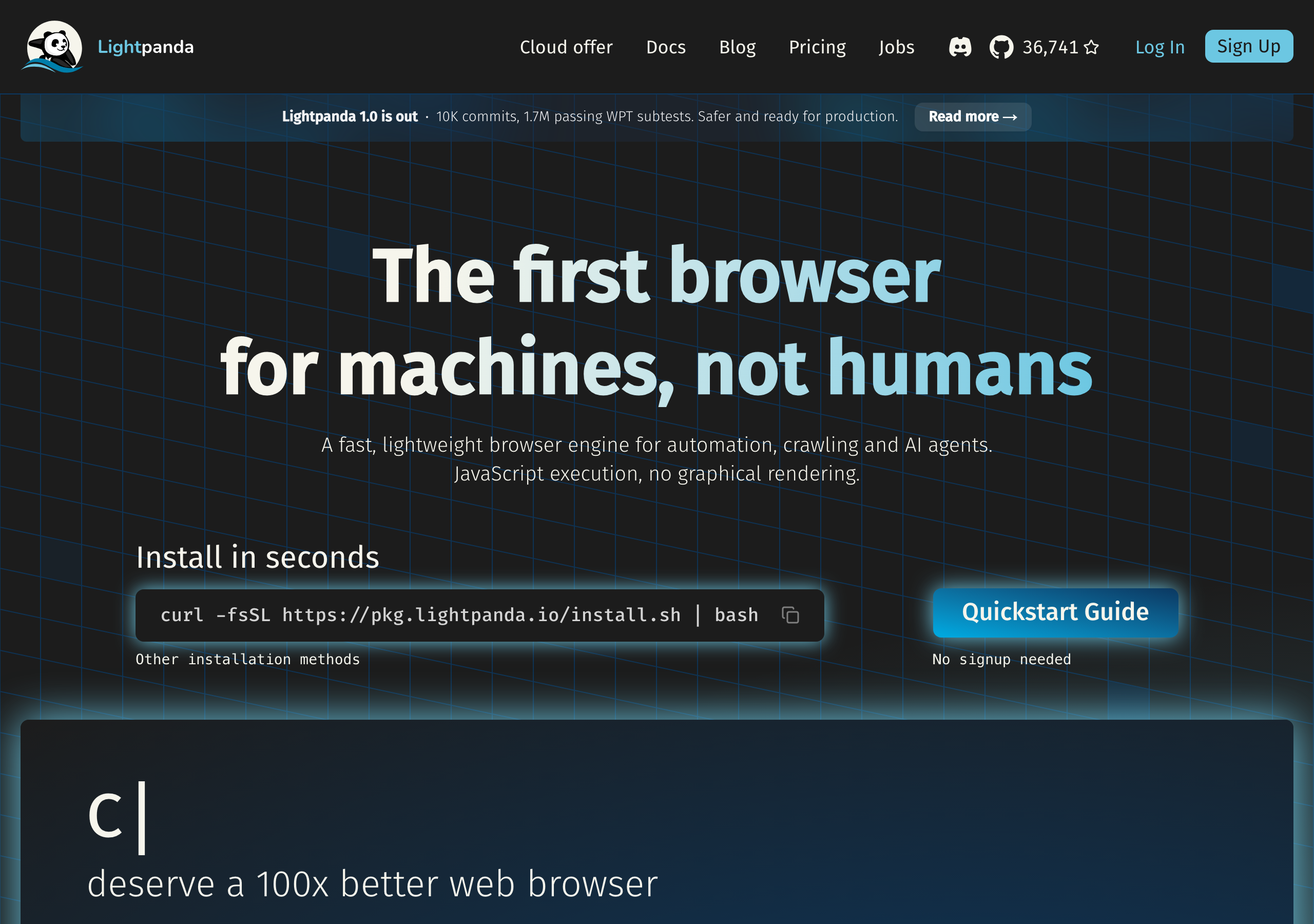 Lightpanda website