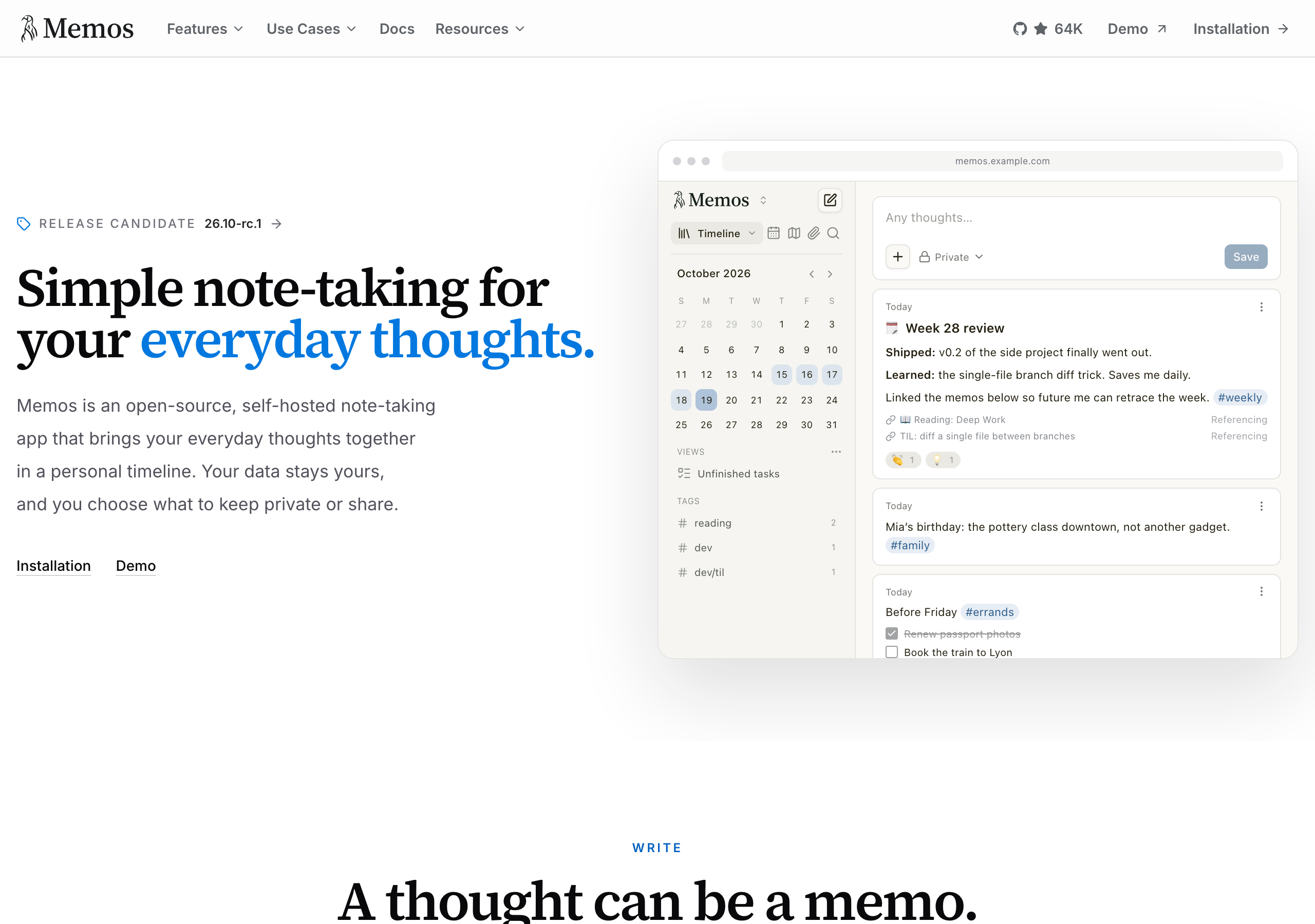 Memos website