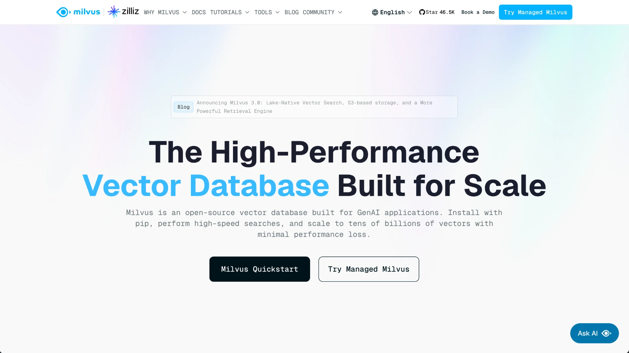 Milvus website