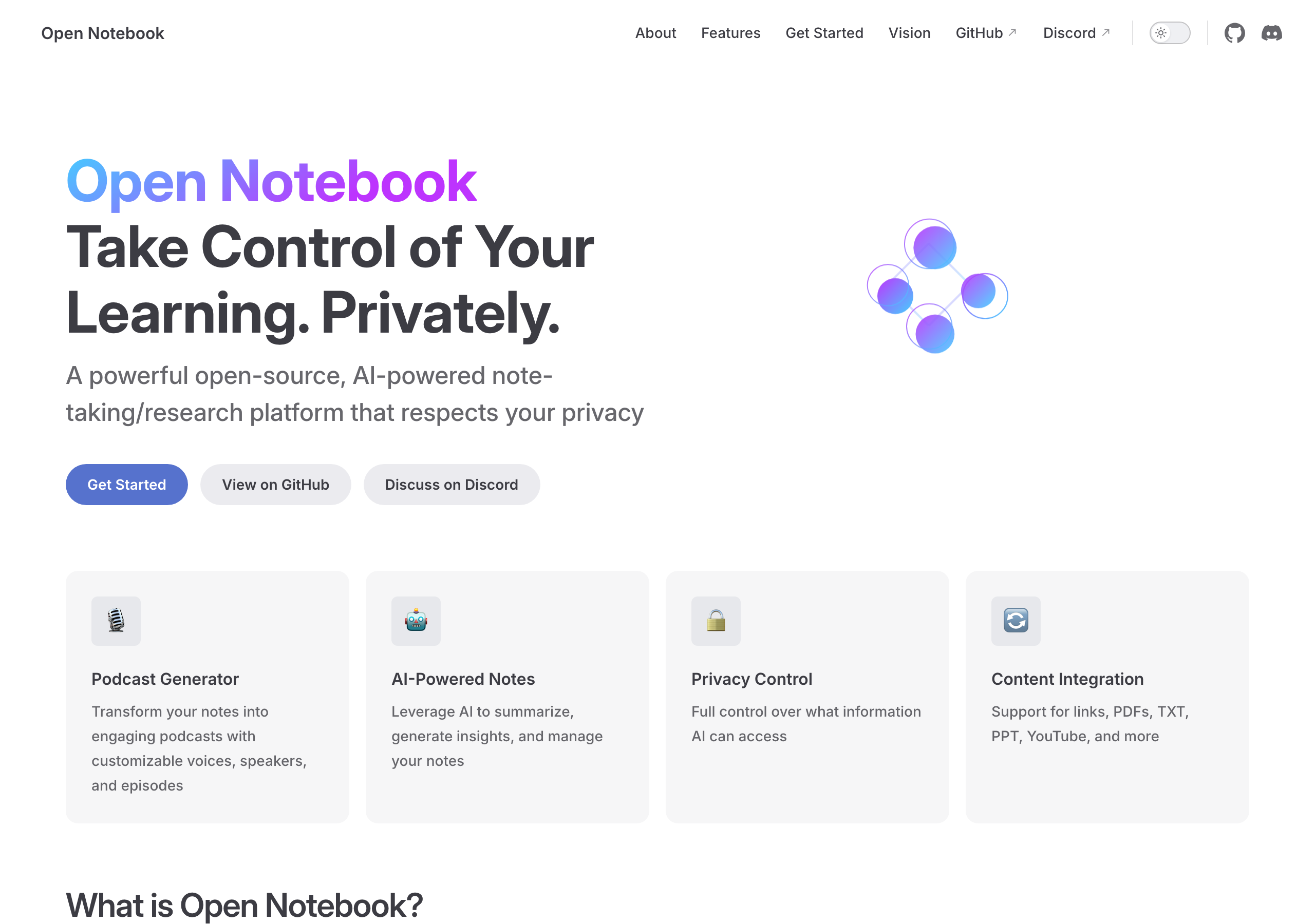 Open Notebook website