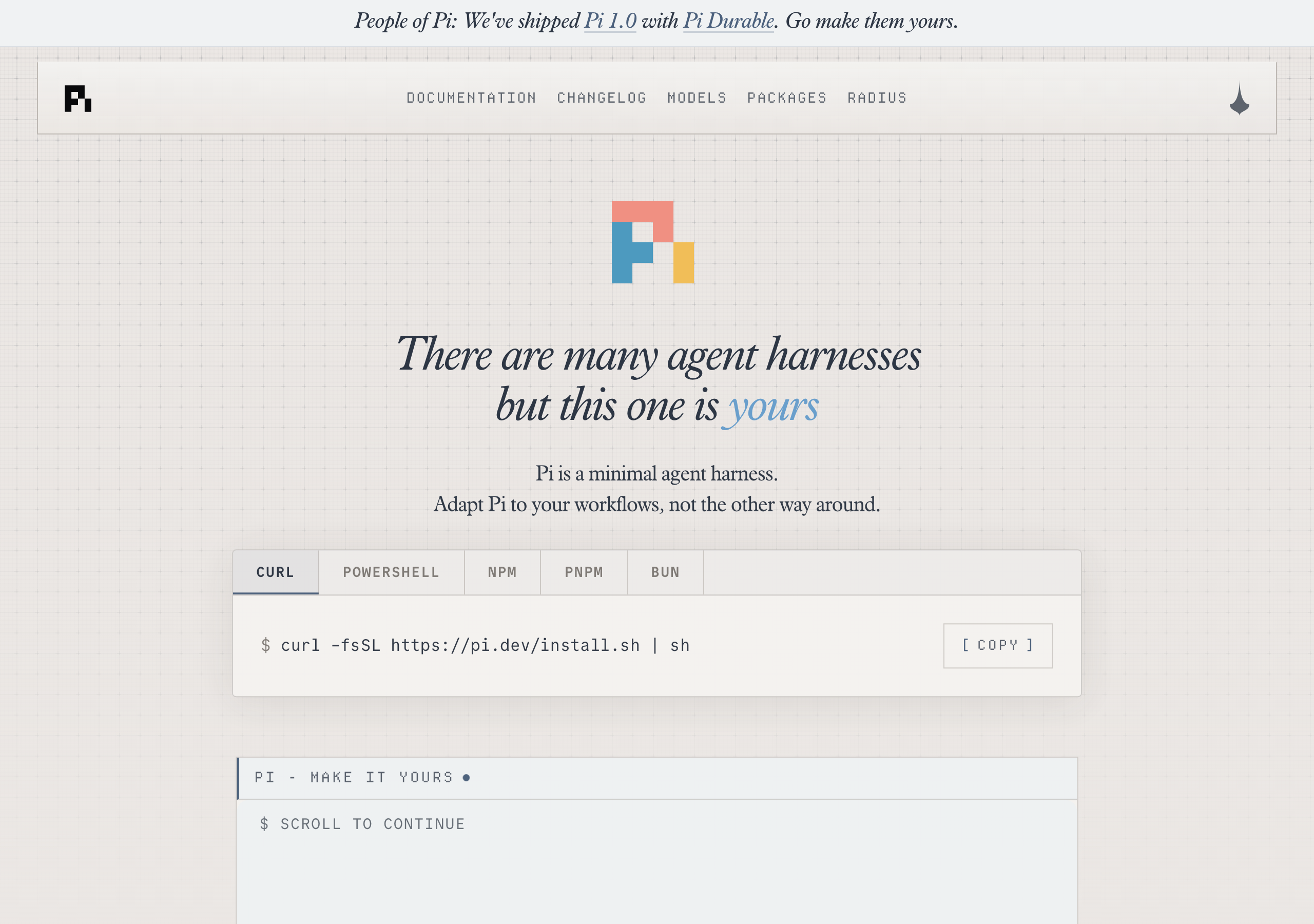 Pi website