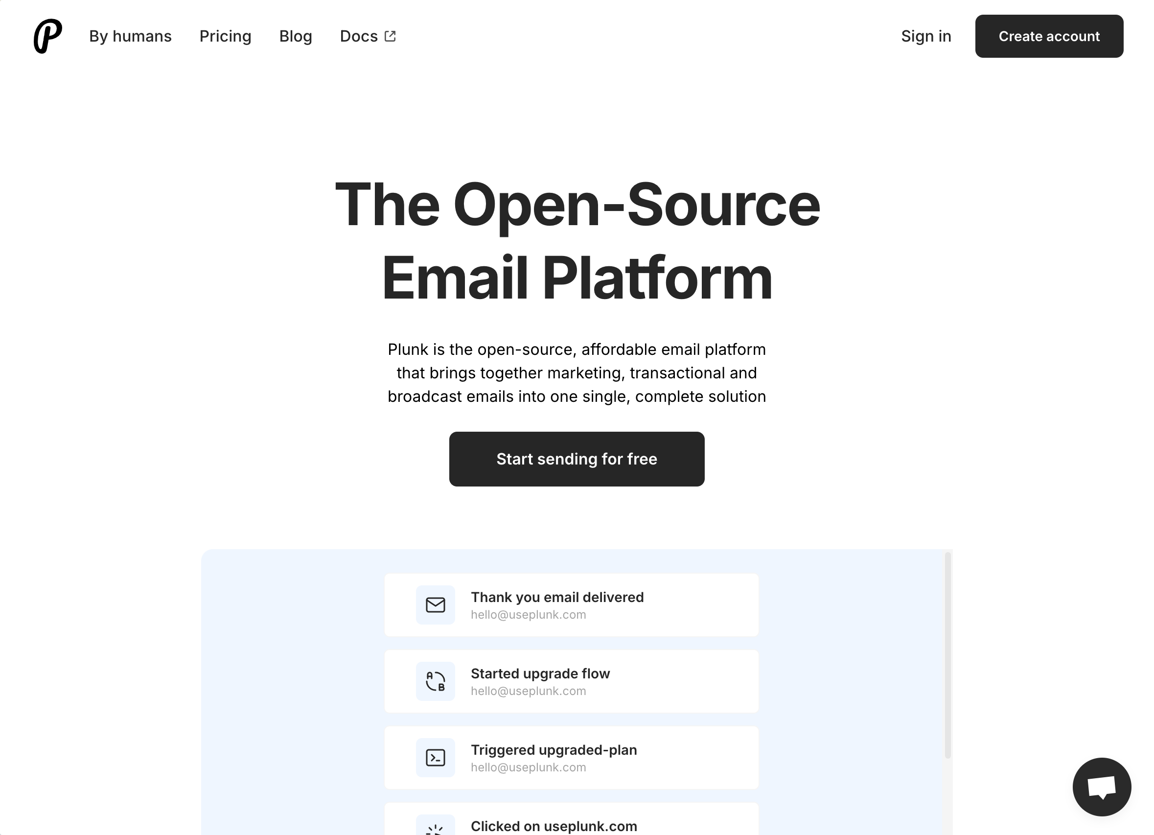 Plunk - Plunk is an open-source, affordable email platform that brings together marketing, transactional and broadcast emails into one single solution.