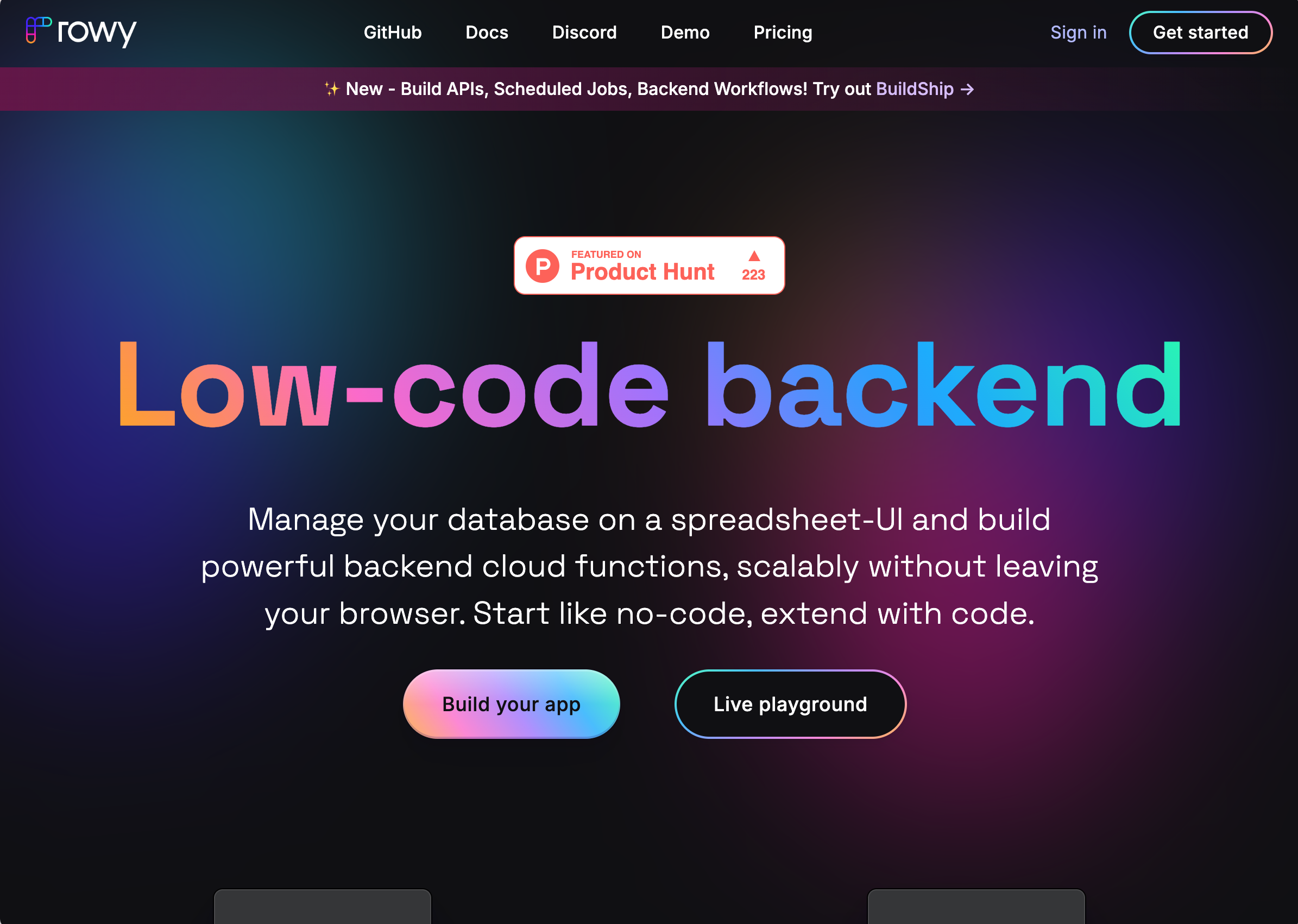 Rowy - Rowy is an open-source low-code backend platform for Firebase and Google Cloud.