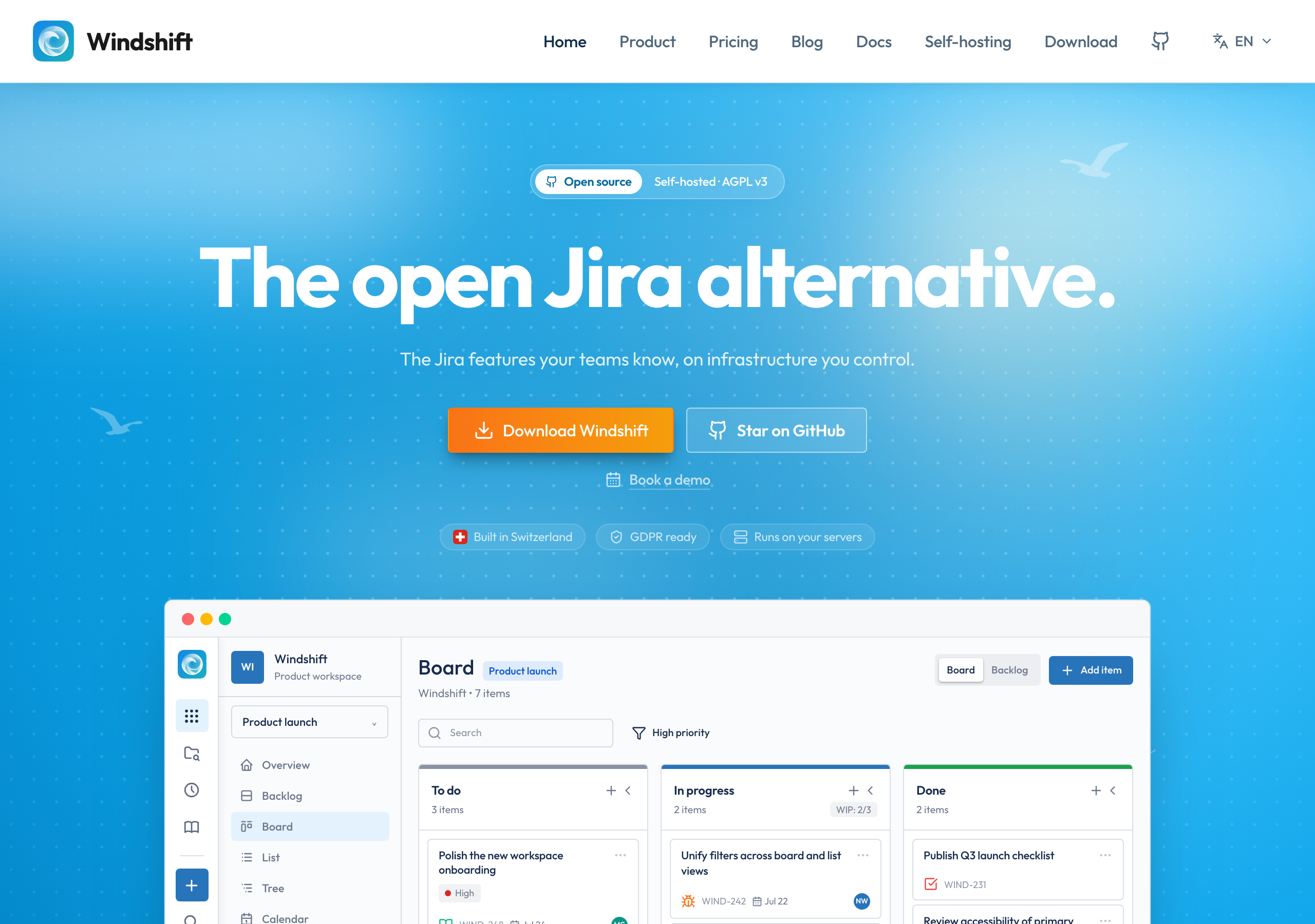 Windshift website