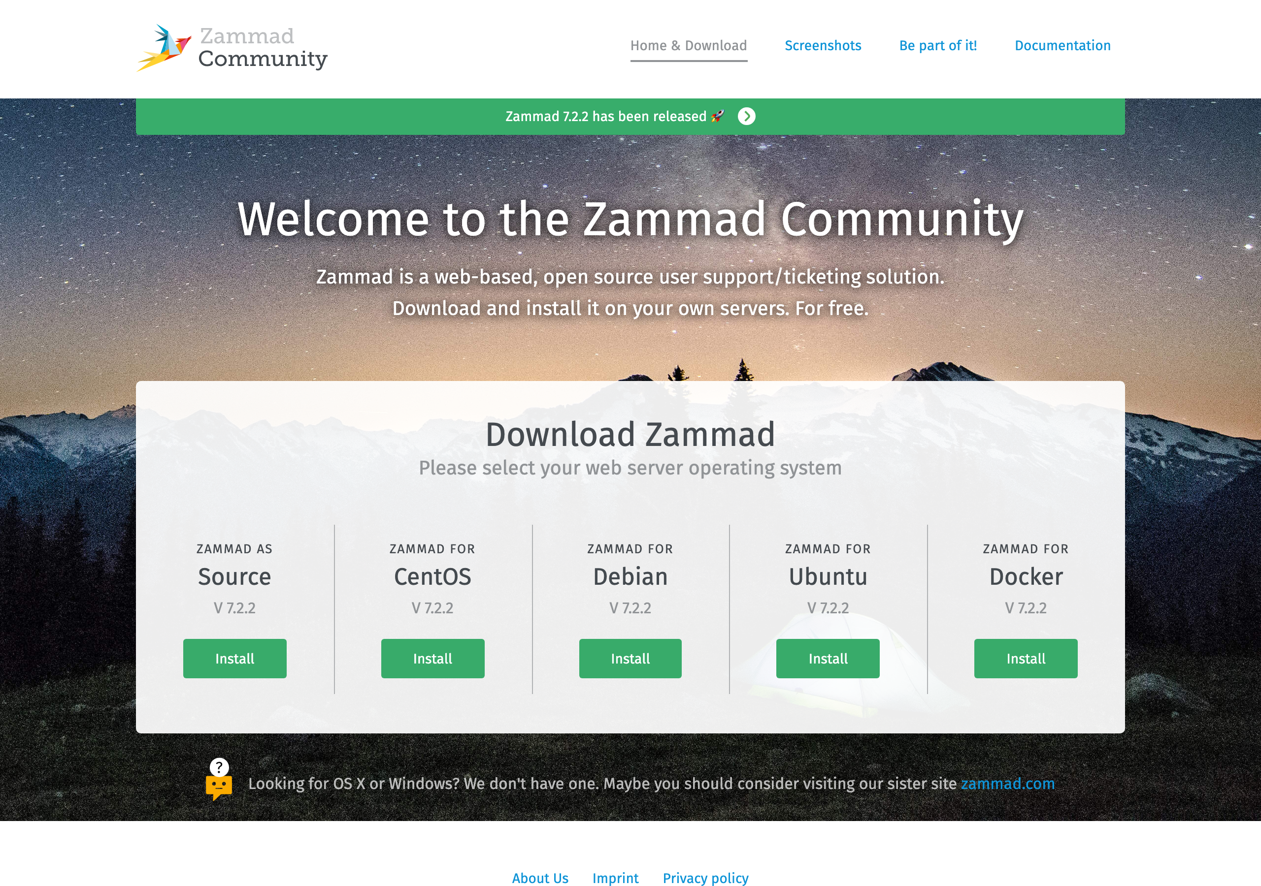Zammad website