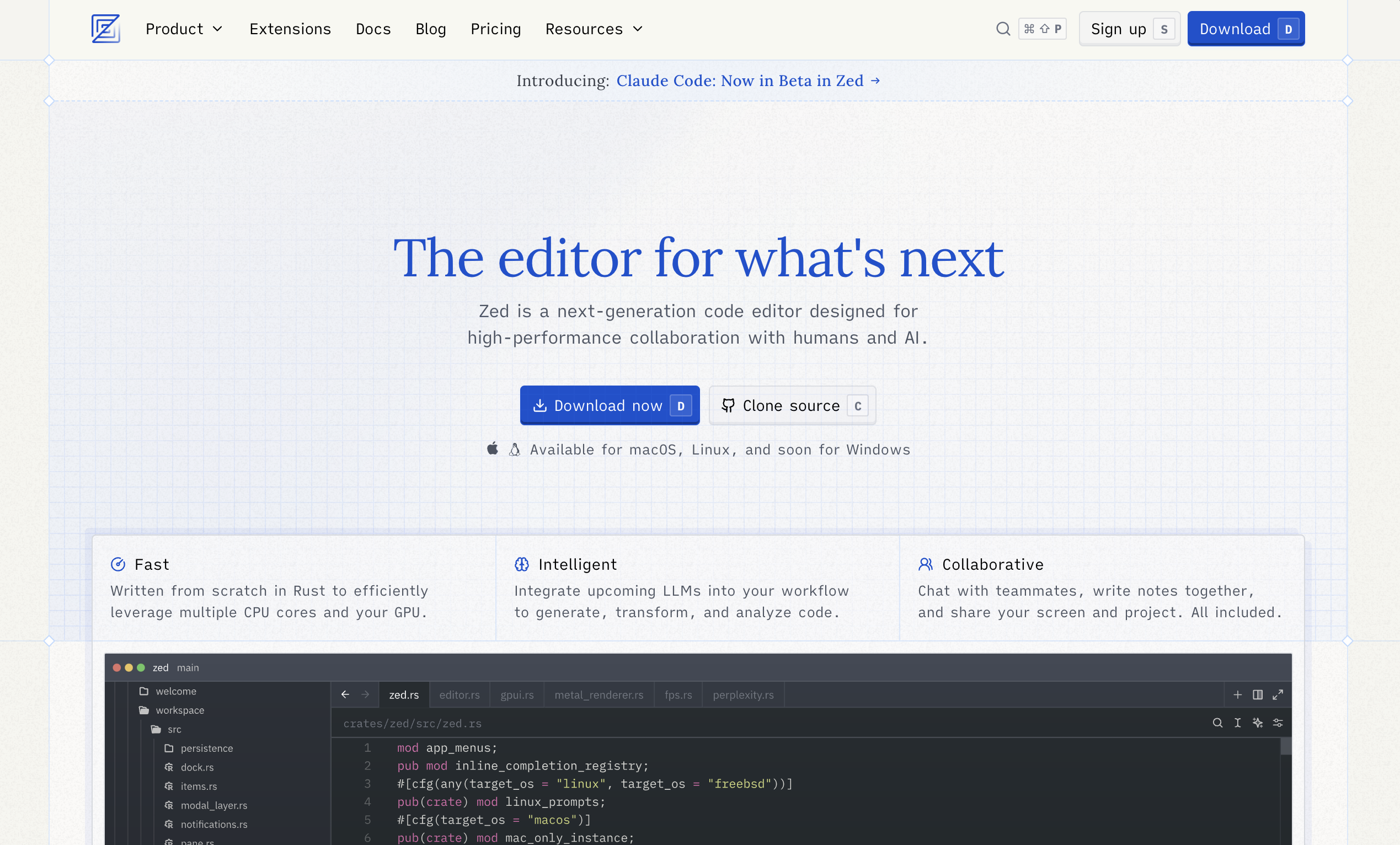 Zed - Zed is a high-performance, multiplayer code editor from the creators of Atom and Tree-sitter. Built in Rust for speed and collaboration.